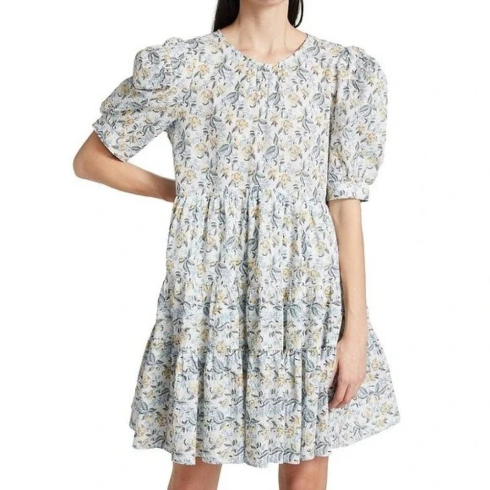 En Saison Maeve Tiered Floral Mini Dress Size Small Cottagecore Prairie Cotton